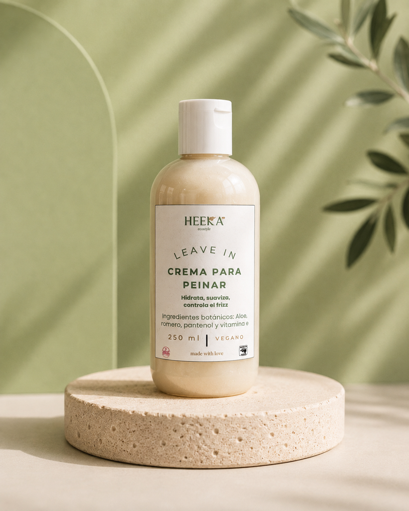 Crema para Peinar Leave-In Natural con Aloe, Romero y Pantenol.