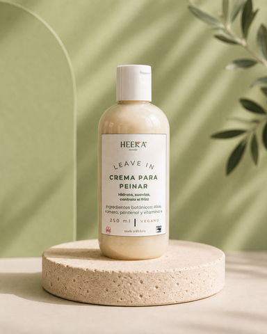 Crema para Peinar Leave-In Natural con Aloe, Romero y Pantenol.